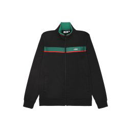 FILA Hanorac 'SAGANO' verde închis / roșu / negru