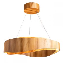 Lustra Horizon QN-HORIZON-RING-LED-80-TEAK, 58W LED, D80cm, lemn de tec