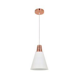 Klausen KL 6237 - Lustr SHADE 1xE27/15W/230V cupru/alb pe cablu