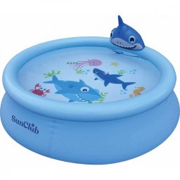 Piscină gonflabilă 3D Shark cu pulverizator 190 x 47 cm