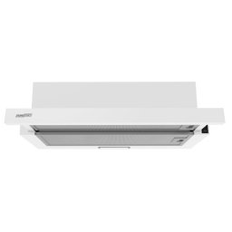 Hotă extractibilă HOMEFORT HPK611W, încorporată, iluminare LED, 1 motor, 408 m3/h, 54-66 dB, lățime 60 cm, B