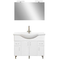 Set complet de mobilier pentru baie Bianca Prime 105, în culoarea albă lucioasă