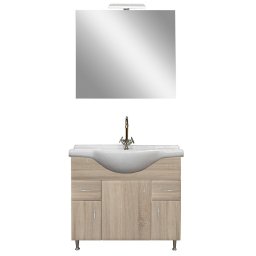Set complet de mobilier pentru baie Bianca Prime 85, în nuanța de stejar Sonoma