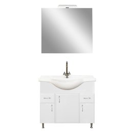 Set complet de mobilier pentru baie Bianca Prime 85, în culoarea albă lucioasă