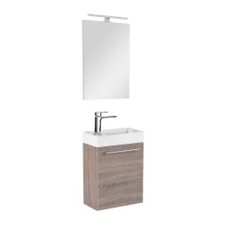 Mobilier de baie fantastic Melanie cu oglindă, culoare stejar York