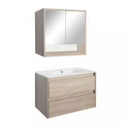 Mobilier complet de baie Porto 80 în culoarea stejarului Sonoma
