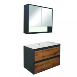 Mobilier complet de baie Porto 80 în culoarea stejarului rustic antracit