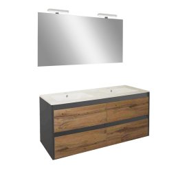 Mobilier complet de baie Porto Prime 120 în culoarea stejarului rustic antracit