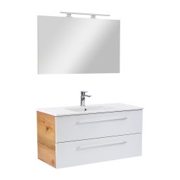 Mobilier complet de baie Vario Clam 100 stejar-alb
