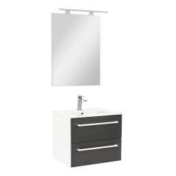 Mobilier complet de baie Vario Clam 60 alb-antracit