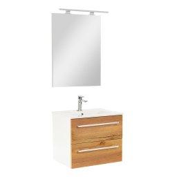 Mobilier complet de baie Vario Clam 60, stejar alb