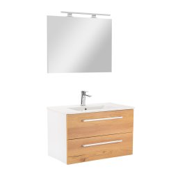 Mobilier complet de baie Vario Clam 80, stejar alb