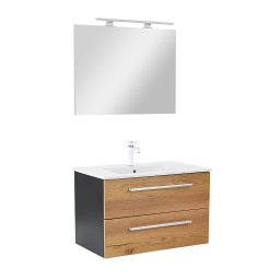 Mobilier complet de baie Vario Clam 80 antracit-stejar
