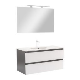 Mobilier complet de baie Vario Forte 100 antracit-alb