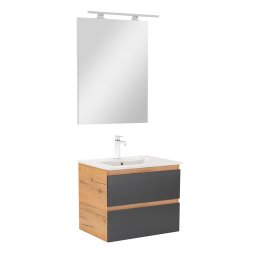Mobilier complet de baie Vario Forte 60 stejar-antracit