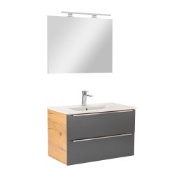Mobilier complet de baie Vario Trim 80 stejar-antracit