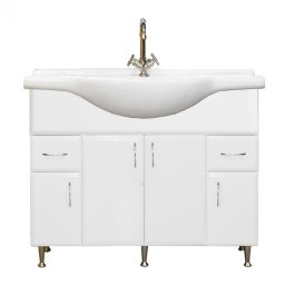 Dulap inferior Bianca Plus 105 cu lavoar, alb lucios