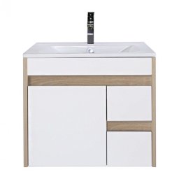 Mobilier de baie Luna 60 inferior cu lavoar, stejar Sonoma-alb