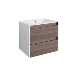 Dulap inferior Porto 60 cu lavoar alb-ulm rauna