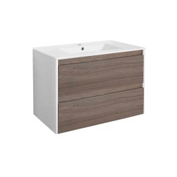 Dulap inferior Porto 80 cu lavoar alb-ulm rauna