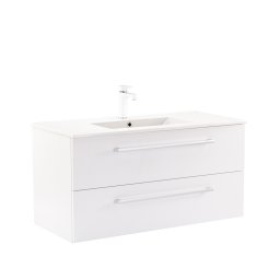 Dulap inferior Vario Clam 100 cu lavoar alb-alb