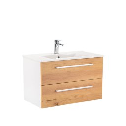 Dulap inferior Vario Clam 80 cu lavoar, stejar alb