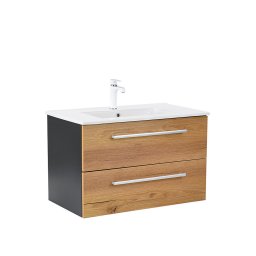 Dulap inferior Vario Clam 80 cu lavoar antracit-stejar