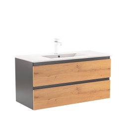 Dulap inferior Vario Forte 100 cu lavoar antracit-stejar