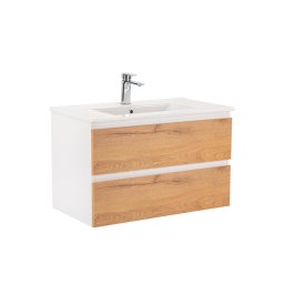 Dulap inferior Vario Forte 80 cu lavoar, stejar alb