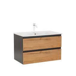 Dulap inferior Vario Forte 80 cu lavoar antracit-stejar
