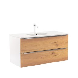 Dulap inferior Vario Trim 100 cu lavoar, stejar alb