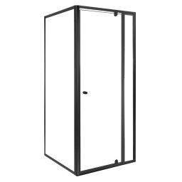 Flexi colț montat unghiular cabină de duș 90x90 cm fără tavă de duș negru