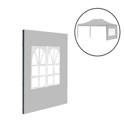 Foișor de grădină cu fereastră perete lateral prelată 3x4,5 m gri