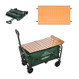 Cărucior de plajă pliabil standard de grădină cu masă verde