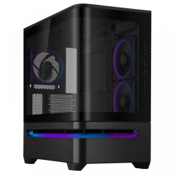 ASUS Prime AP202 TG negru + 3 buc ARGB ventilator