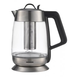 Fierbator electric cu filtru de ceai Heinner Cosmo HEK-TF18GX, 1.8 L, Oprire automata, Filtru ceai incorporat, Setare temperatura, Functie mentinere cald, Elemente inox