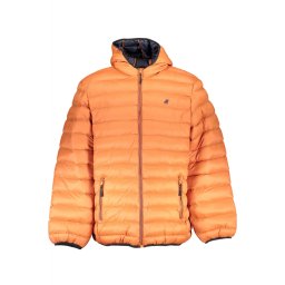 Jacheta barbati big size cu gluga si logo brodat portocaliu deschis (SELECTATI MARIMEA: 6XL)