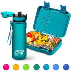 Klarstein Schmatzfatz, set de mic dejun, caserolă de prânz și sticlă de băut, Tritan, capac etanș, fără BPA (10037944+10037954)