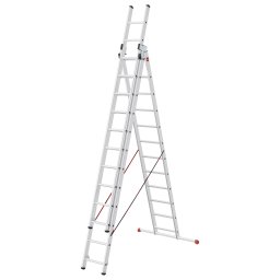 Scara aluminiu Hailo HobbyLOT Combination, 3 x 9 + Treapta suspendare