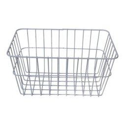 Cos spate bicicleta, din grilaj metalic, argintiu, YTGT-50148.7