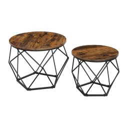 Set de 2 mese de cafea TALIA, maro/negru