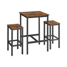 Set masă de bar cu 2 scaune BARTIS, maro/negru