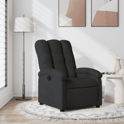 Fotoliu rabatabil din material textil negru GartenMobel Dekor