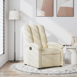 Fotoliu rabatabil, material textil crem GartenMobel Dekor