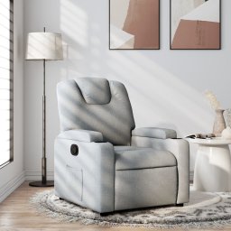 Fotoliu rabatabil gri deschis, material textil GartenMobel Dekor