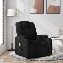 Fotoliu reclinabil cu masaj, material textil negru GartenMobel Dekor