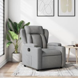 Fotoliu rabatabil gri deschis, material textil GartenMobel Dekor