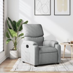 Fotoliu rabatabil gri deschis, material textil GartenMobel Dekor