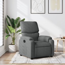 Fotoliu rabatabil gri închis, material textil GartenMobel Dekor