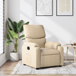 Fotoliu rabatabil, material textil crem GartenMobel Dekor